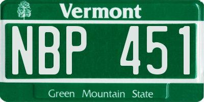 VT license plate NBP451