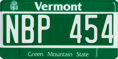 VT license plate NBP454