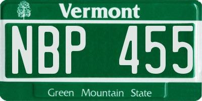 VT license plate NBP455