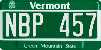 VT license plate NBP457