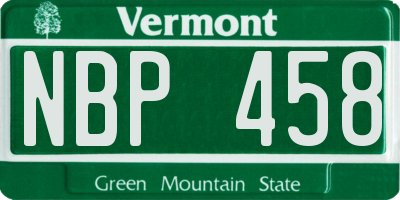 VT license plate NBP458