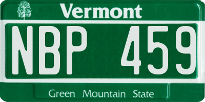 VT license plate NBP459