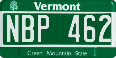 VT license plate NBP462