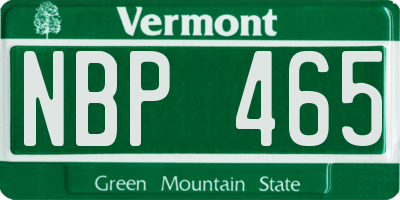 VT license plate NBP465