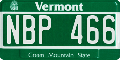 VT license plate NBP466