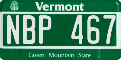VT license plate NBP467