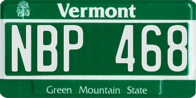 VT license plate NBP468