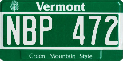 VT license plate NBP472