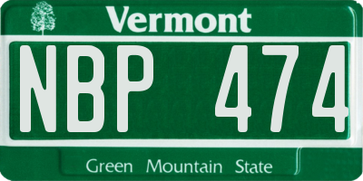 VT license plate NBP474