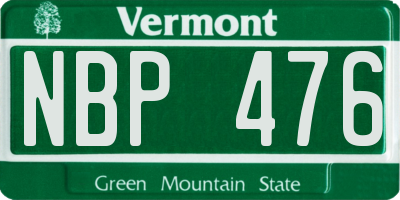 VT license plate NBP476
