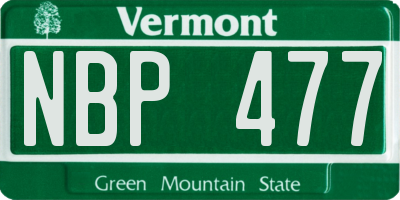 VT license plate NBP477