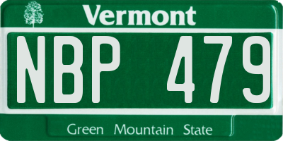 VT license plate NBP479