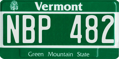 VT license plate NBP482
