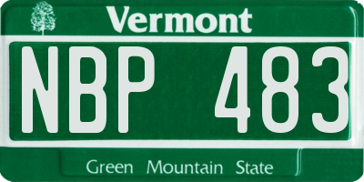 VT license plate NBP483