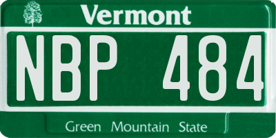 VT license plate NBP484