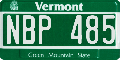 VT license plate NBP485