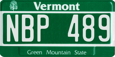 VT license plate NBP489