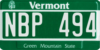 VT license plate NBP494