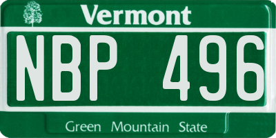 VT license plate NBP496