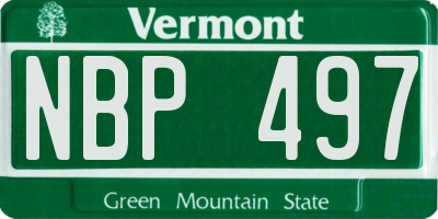 VT license plate NBP497