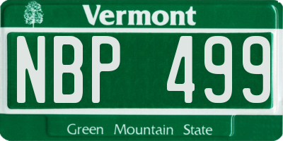VT license plate NBP499