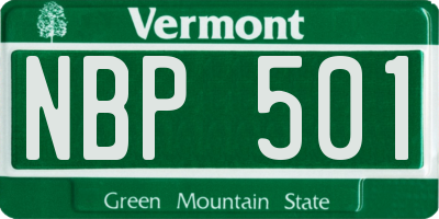 VT license plate NBP501
