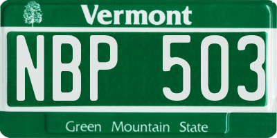 VT license plate NBP503