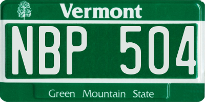 VT license plate NBP504