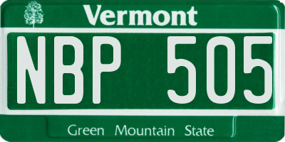 VT license plate NBP505