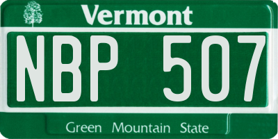 VT license plate NBP507