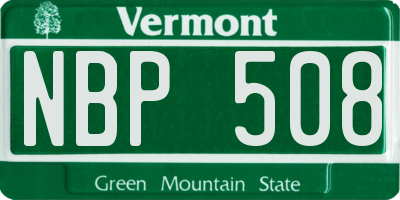 VT license plate NBP508