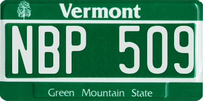 VT license plate NBP509