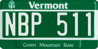 VT license plate NBP511