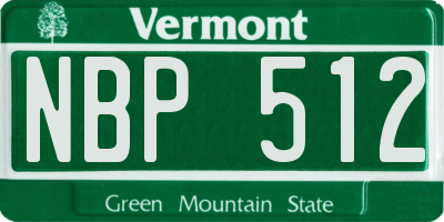 VT license plate NBP512