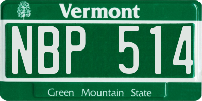 VT license plate NBP514