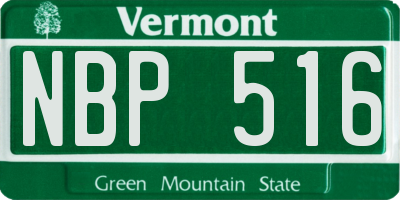 VT license plate NBP516