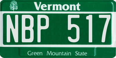 VT license plate NBP517