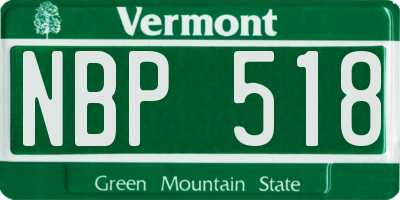 VT license plate NBP518