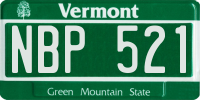 VT license plate NBP521