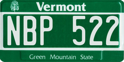 VT license plate NBP522