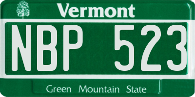 VT license plate NBP523