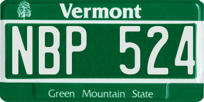 VT license plate NBP524