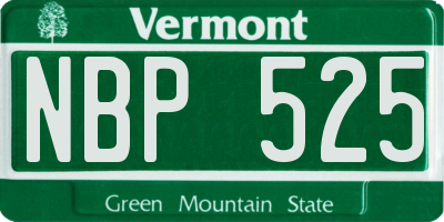 VT license plate NBP525