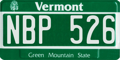 VT license plate NBP526