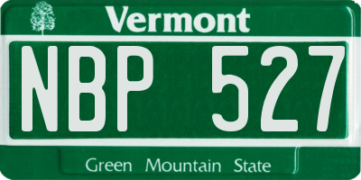 VT license plate NBP527