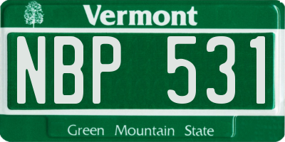 VT license plate NBP531