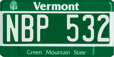 VT license plate NBP532