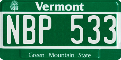 VT license plate NBP533