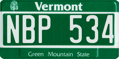 VT license plate NBP534