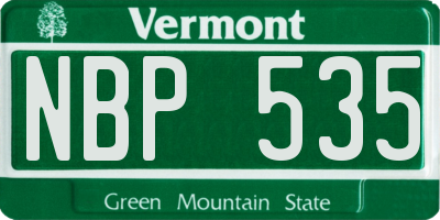 VT license plate NBP535